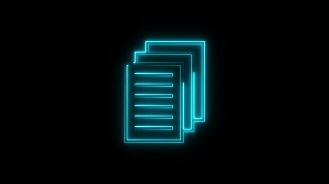 Document icon animation. File documents uploading icon animation.  file documents icon animation. document sign, file, folder icon