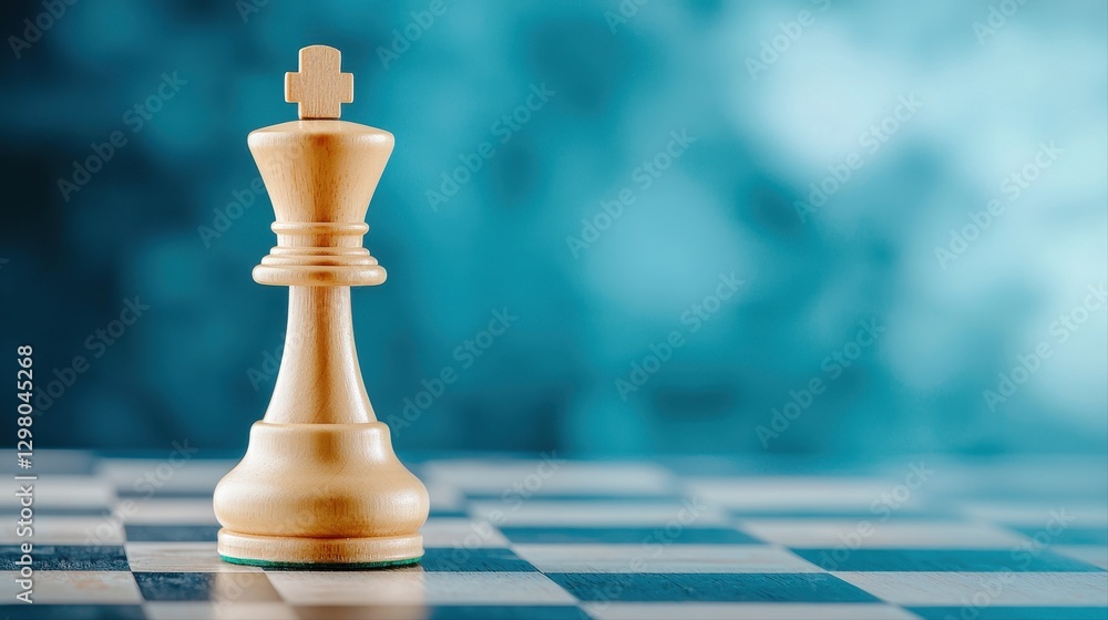Poster elegant chess piece strategically positioned on a classic chess board ready for an intense game of s