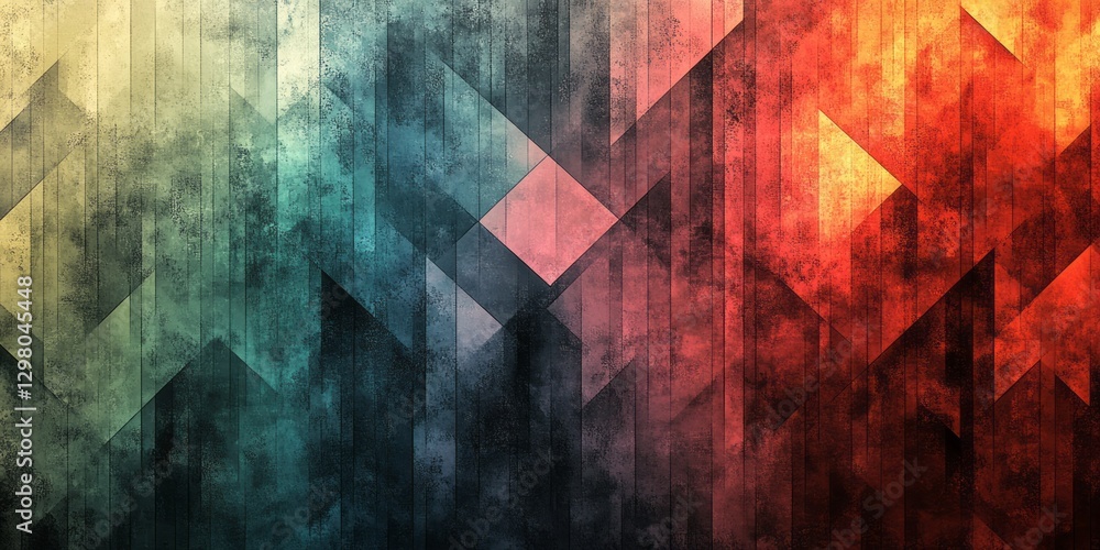 Poster Abstract colorful background of geometric shapes and vertical lines