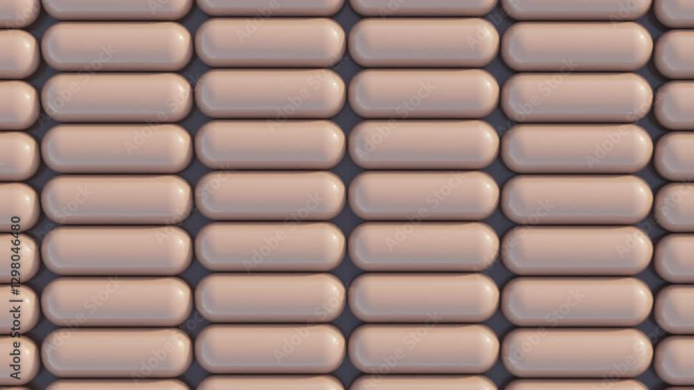 Aufkleber abstract 3d animation, minimalist geometric design with smooth motion in mocha mousse, seamless loop