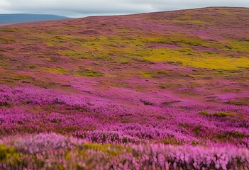 Fototapeta premium vibrant purple blooms of heather