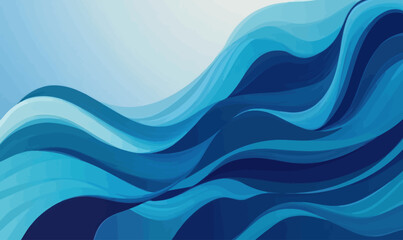 Abstract Blue Ocean Waves Minimalist SVG Vector Art with Fluid Motion Design