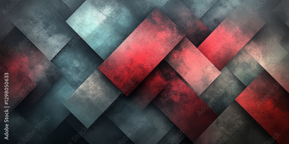 Aufkleber textured squares create a red and blue abstract geometric pattern