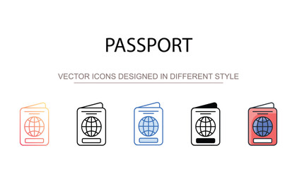 Passport icon design with white background stock illustration