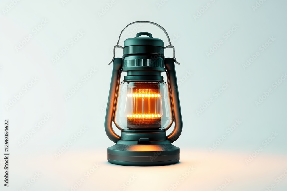 Aufkleber vintage lantern emits warm glow on soft surface in modern setting illustrating rustic charm and func