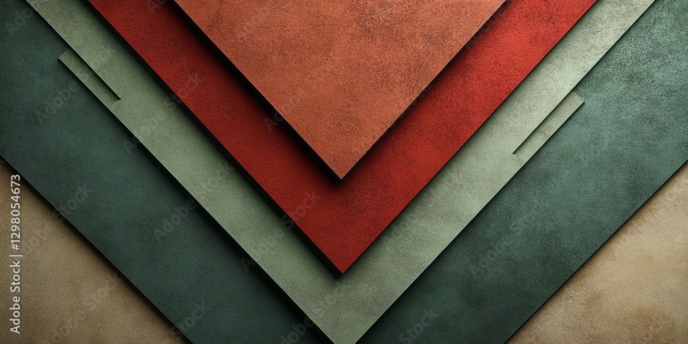 Aufkleber Abstract composition of textured colored planes arranged in geometric pattern
