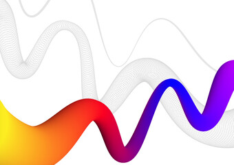 Digital technology Wavy background. Wave shape curve gradient colorful concept. Design for abstract fluid futuristic line shape curve color technology internet online telecom.