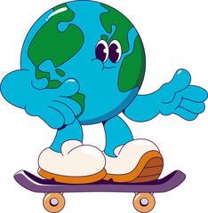 Earth Groovy Mascot