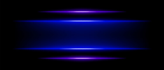 Abstract glowing purple and blue light beams on a dark background. Four parallel neon streaks create a futuristic energy effect with smooth gradients and a radiant glow