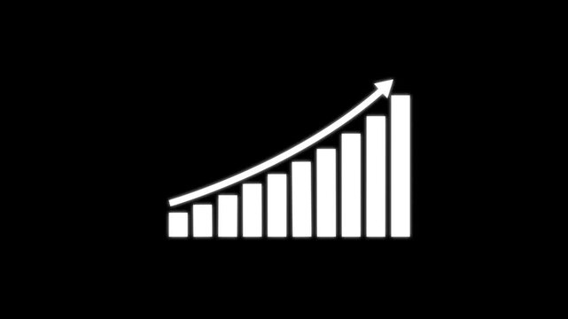 Business Growth and Success Arrow Infographics/ Animation of a business infographics. business growth bar graph, 