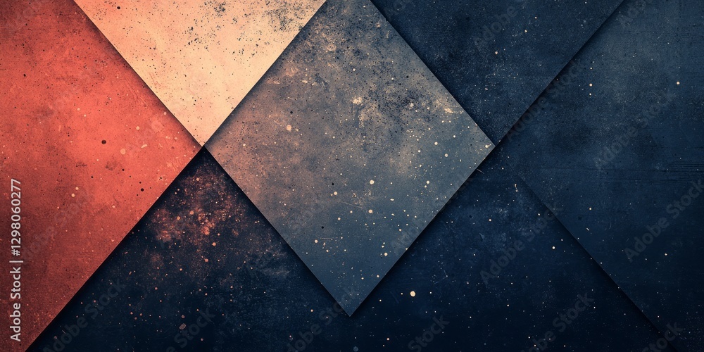 Poster abstract design featuring textured color blocks in geometric arrangement