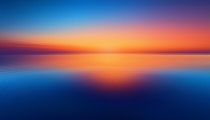 Fototapeta premium Smooth gradient: deep blue to warm orange, like sunset glow. Warm & inviting color transition. Ideal for sunset themes & warm, blended backgrounds.