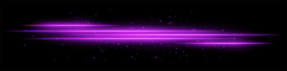 Abstract glowing pink light streaks on a dark background. Multiple parallel neon beams with radiant flare, motion blur, and scattered particles create a futuristic and dynamic energy effect