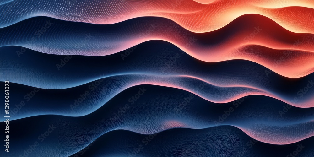 Poster abstract waves of color flowing smoothly across a surface