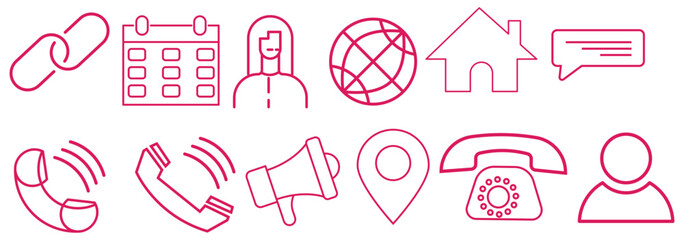 Set of contact us icons. Contact and communication icons. Contact information icons for business cards
