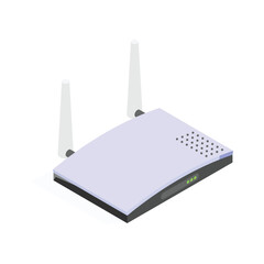 Wireless internet router with antennas for network connectivity.