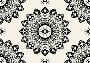 seamless mandala geometric floral  pattern design for ornament ceramic carpet fabric embroidery wallpaper background textile art print 