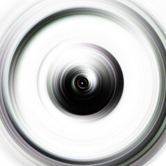 Colorful radial motion effect. Abstract rounded background. Color curves and sphere.