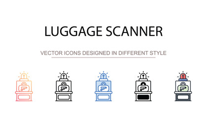 Luggage Scanner icon design with white background stock illustration