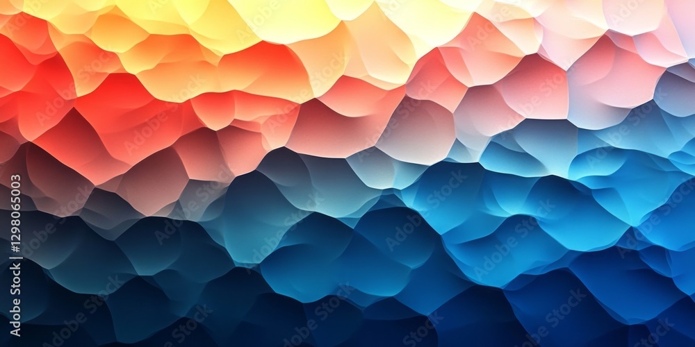 Poster abstract shapes and colors merge in a textured gradient background