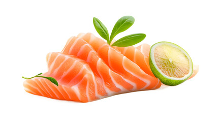 Fresh Salmon Sashimi with Lime and Herbs High-Resolution Food Photography