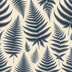 Repeating fern leaves in a symmetrical or scattered layout