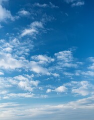 Fototapeta premium Subtle cloud texture: soft blue & white shades, like clear summer sky. Serene & airy. Ideal for calming backgrounds & light, delicate designs.