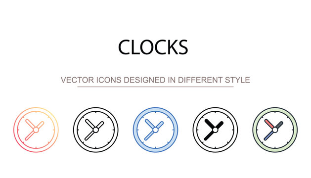Clocks icon design with white background stock illustration