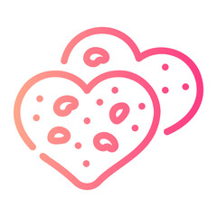 love cookies Line Gradient Icon