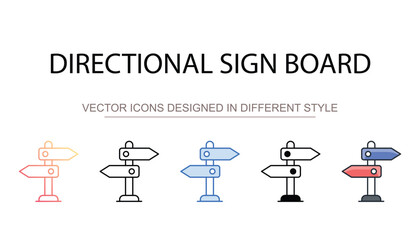 Fototapeta premium Directional Sign Board icon design with white background stock illustration