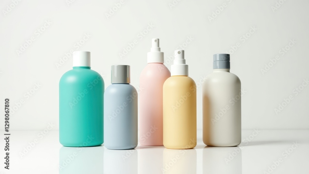Poster silicone travel bottles. bottles are all different colors and sizes of same product