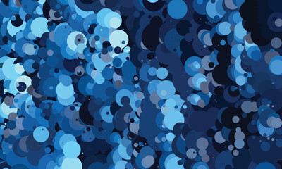 Abstract Blue Geometric Pattern with Overlapping Geometric Shapes in Various Shades of Blue and Navy