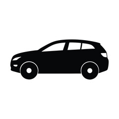 Fototapeta premium Black vector car silhouette on white background