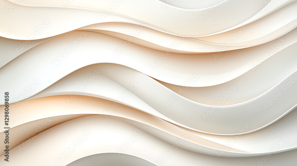 Poster soft waves in beige tones create calming abstract background, perfect for design projects. gentle cu