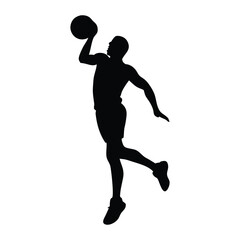 Obraz premium Basketball Plyer Black Vector silhouette 