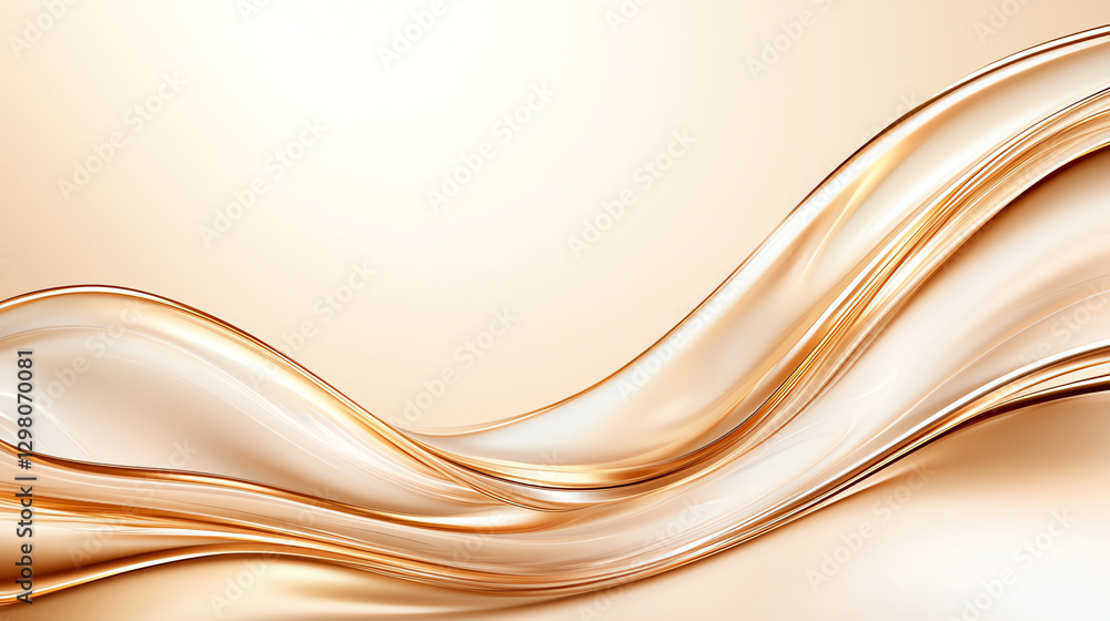 Poster elegant flowing lines create soft, warm background with beige hue, perfect for various design projec
