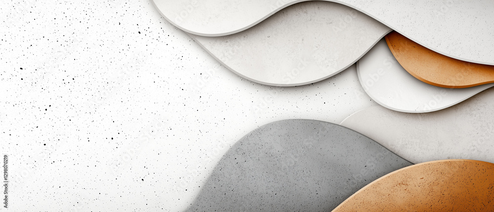 Poster Minimalist abstract design with harmonious forms and neutral tones