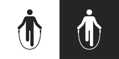 Jumping rope black and white icon vector design © Prarthana