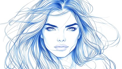 Woman portrait, stylized, digital art