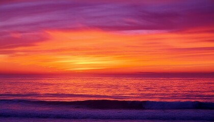 Obraz premium Warm sunset blend: orange, pink, purple tones with soft glow. Dreamy & inviting color gradient. Ideal for sunset themes & gentle backgrounds.