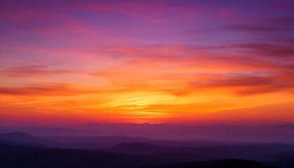 Obraz premium Warm sunset blend: orange, pink, purple tones with soft glow. Dreamy & inviting color gradient. Ideal for sunset themes & gentle backgrounds.