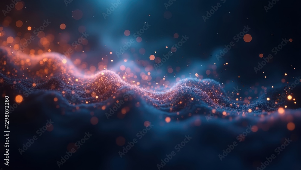 Poster vanishing gradient problem. blurry image of wave of light is shown in this image