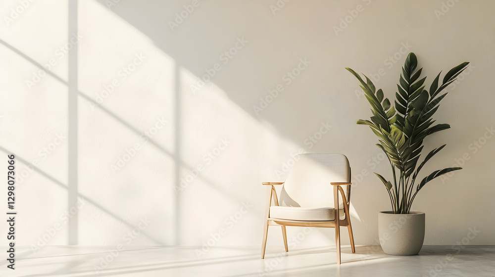 Poster creating a minimalist office space modern workspace photo collection bright environment wide-angle v