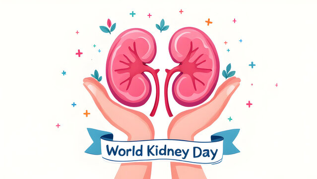 pink kidneys held by hands, world kidney day clip art preview
