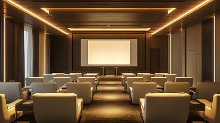 Modern conference room setup office space photostock elegant design interior view professional environment