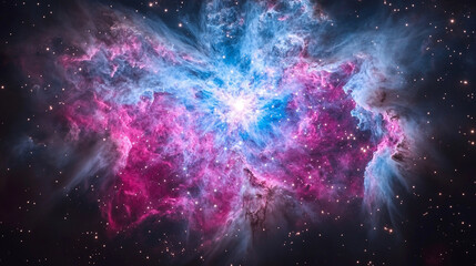 Exploding star with vibrant nebulae and stardust symbolizes cosmic creation and universe expansion, representing transformation, energy, and infinite possibilities in a modern celestial wallpaper