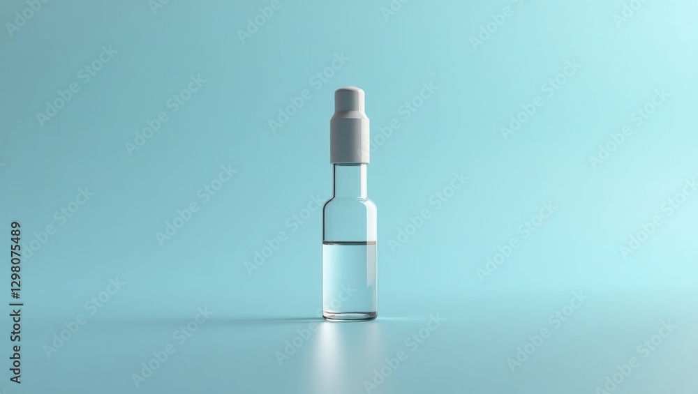 Poster ampoule. bottle is empty and empty on table