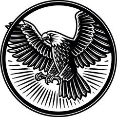 a-line-art-eagle-soaring-with-wings-spread--vector.eps
