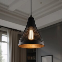 Obraz premium Elegante lampara cuelga del techo
