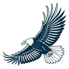 a-stylized-eagle-with-wide-wings--flying-gracefull 